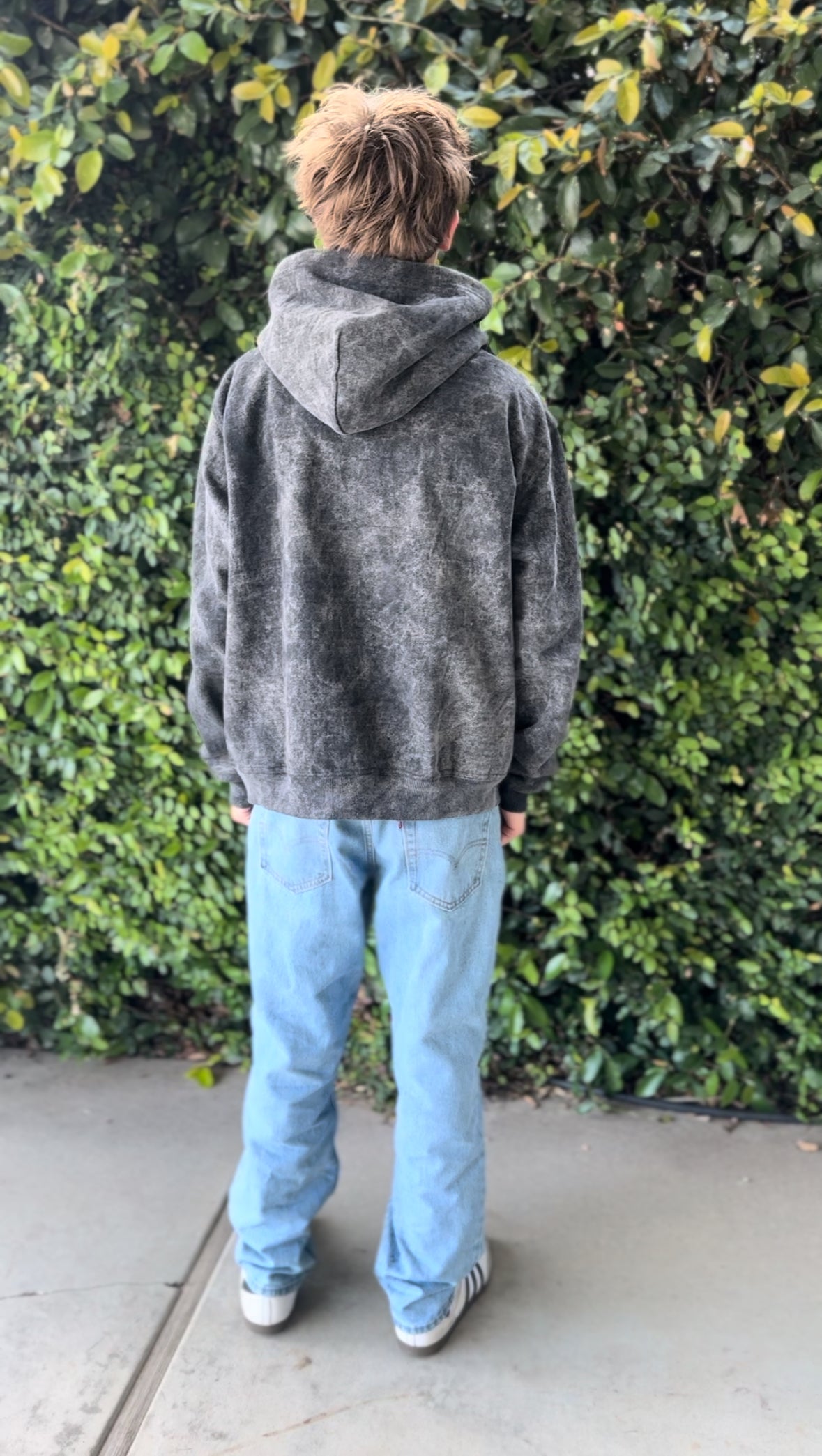 SA1NTX GREY ACID WASH HOODIE ( ORIGINAL)