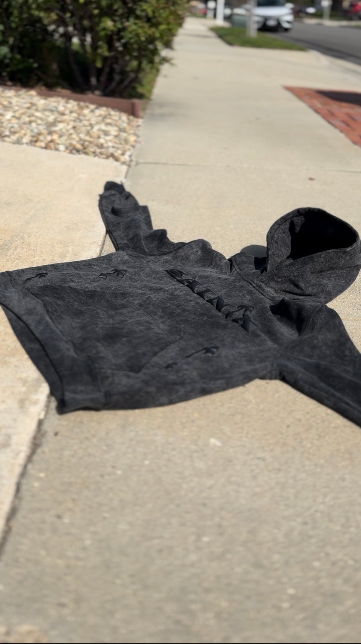 SA1NTX GREY ACID WASH HOODIE ( ORIGINAL)